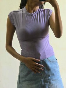 Chic Lavender Cap Sleeve Top