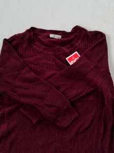 Maroon Knit Sweater dress