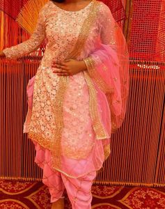 Sparkling White Sequined salwa set /free size