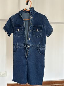 Denim Collared Button-Up Dress
