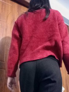 Red Fuzzy Knit Sweater