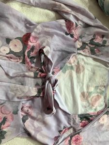 Sheer Floral Print Dupatta Scarf