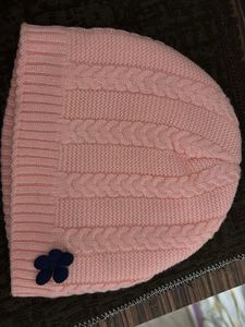 Cute Pink Knit Beanie Hat