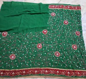 stone work Embroidered Saree
