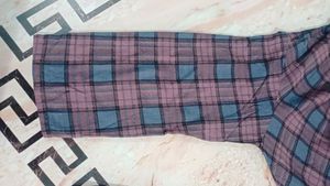 Plaid High Low Tunic Top