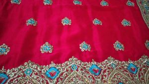 Red Embroidered Silk Saree