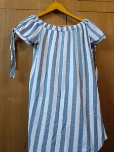 Striped Off-the-Shoulder Dress