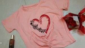 Cute Pink Heart Butterfly T-Shirt
