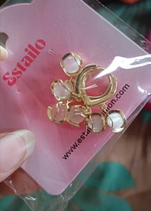 Korean earring Earrings with White Stones