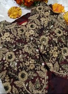 DEEP WINE THREE PIECE HEAVY GOWN