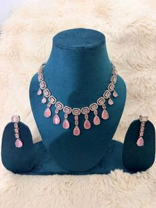 ⚡️Premium Pink Monalisa AD Necklace Set⚡️