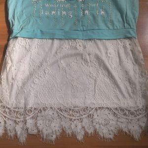 Next to New Baby Blue Lace top
