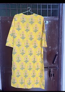 Yellow Printed Kurta