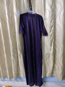 Purple Sexy Night Dress With Shrug