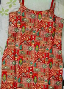 Orange Printed Kurta Set with Palazzo