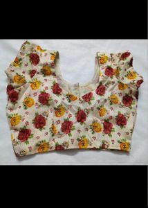 Floral print saree with blouse