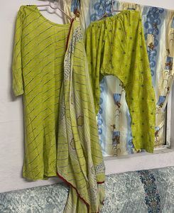 Lime Green Kurta Set with Dupatta