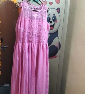 Pretty Pink Embroidered Maxi Dress