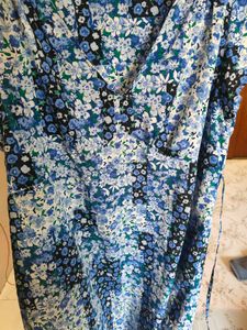 Blue Floral Print Dress