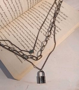 Layered Lock Pendant Necklace