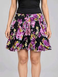 Floral Print Mini Skirt