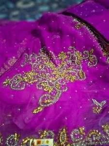 Elegant Purple Embellished Saree