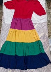 Boho Color Block Maxi Dress