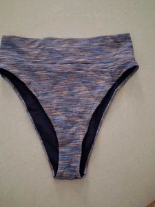 M High-Waisted Patterned Bikini Bottom