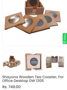 Wooden Coasters with Metal Accent.
