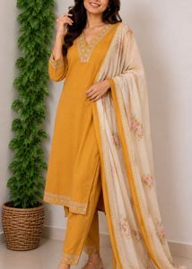 Elegant Yellow Kurta Set with Dupatta