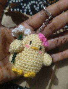 Cute Crochet Chick Keychain