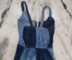 Patchwork Denim Zip Dress