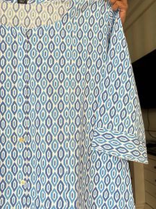 Blue Geometric Print Kurta