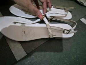 White Flat Sandals