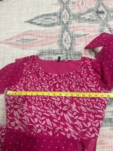 Cation Pink Front Slit Kurta