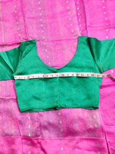 Pink &amp; Green Saree (free Blouse)