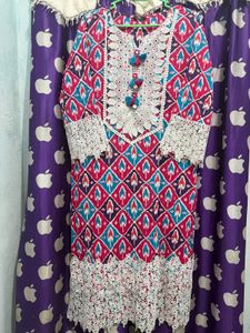 Vibrant Cotton Kurta Set with Dupatta
