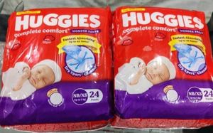 4 packs of Huggies Pants With 3 Diapers Free