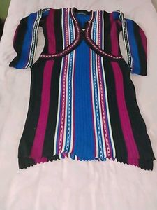 Striped Knit Dress - Unique Design