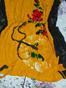 Yellow Floral top and pants set