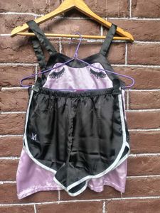Cute Sleepwear Set with Eyelash Detail