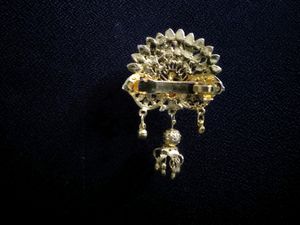 Beautiful, Pretty, Peacock, Moti, Diamond, Golden Colour Hairclip