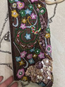 Vintage Beaded &amp; Sequin Embroidered Kiss-Lock Even