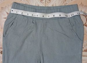 Casual Blue Linen Pants