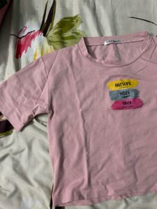 Pink "Awesome Vibes Only" Graphic Tee