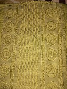 Lime Green Embroidered Kurta Top
