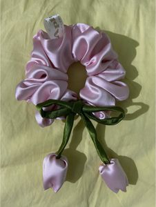 Cute Pink Tulip Scrunchie