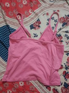 Cute Pink Spaghetti Strap Crop Top