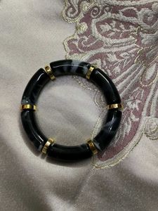 Chic Black & White Bangle Bracelet