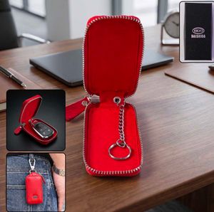 Red Leather Car Key Pouch with Box 🚗